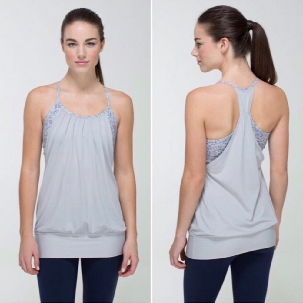 Lululemon No Limits Tank Silver Spoon Petite Fleur